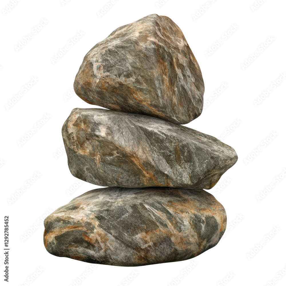 Poster serene stack of smooth rocks balanced on top of each other against a natural background highlighting