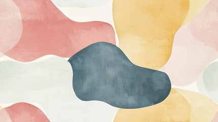 Abstract Colorful Shapes in Soft Pastel Tones for Artistic Design