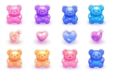 piggy bank icon set