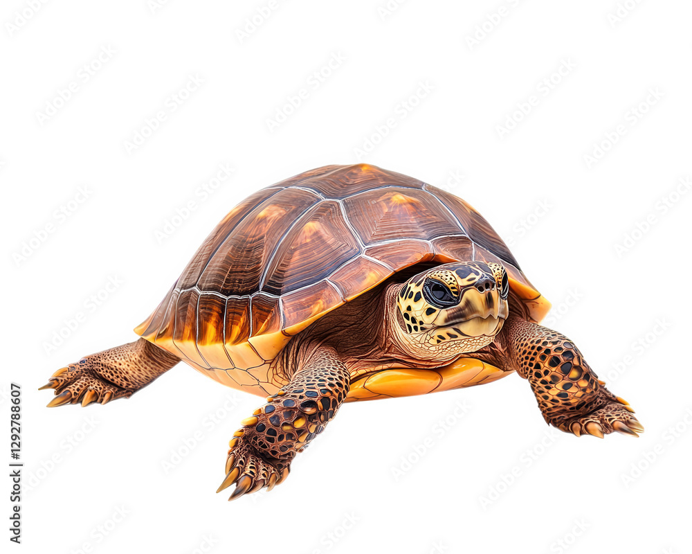Poster turtle with unique expression, showcasing vibrant colors and intricate patterns on its shell. this c