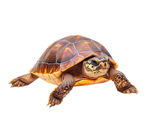 Obraz premium turtle with unique expression, showcasing vibrant colors and intricate patterns on its shell. This charming creature captures attention with its playful demeanor