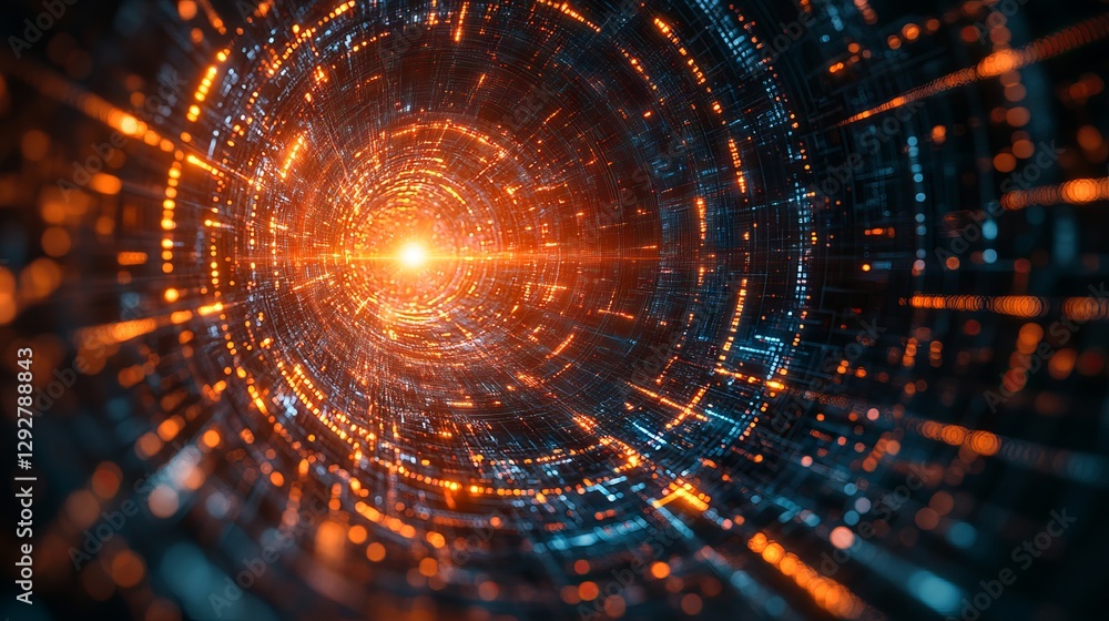 Poster cybersecurity and network protection concept featuring future technology web services – digital secu