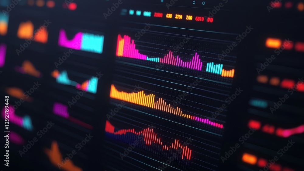 Aufkleber data visualization trends technology sector infographic analysis digital environment close-up view a