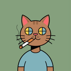 NFT cat logo vector design