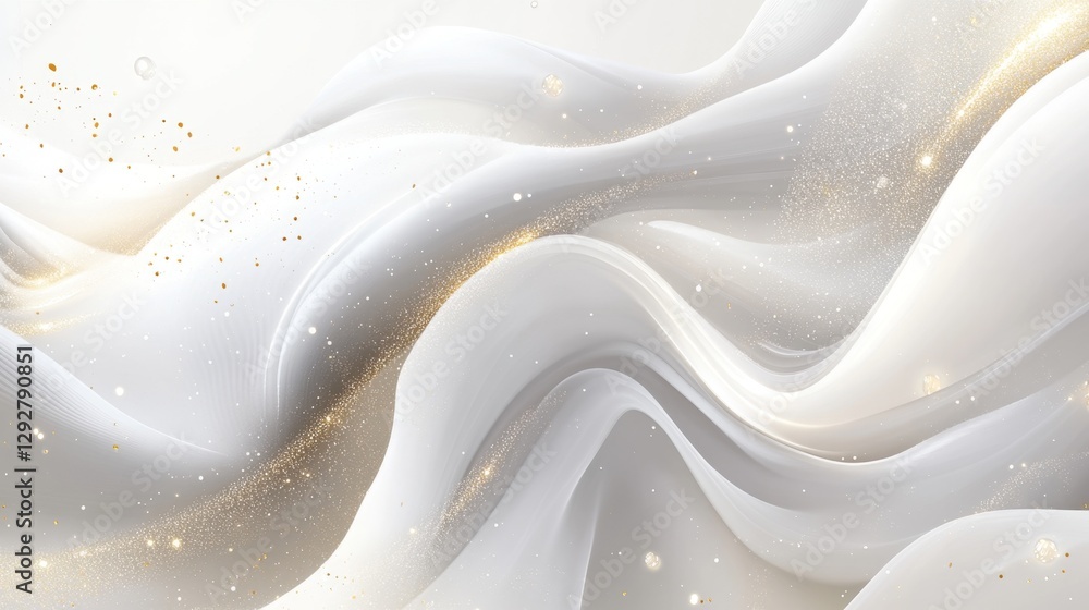 Poster creating fluid white abstract textures digital studio graphic design minimalist environment aestheti