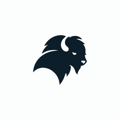 Minimalist bison logo