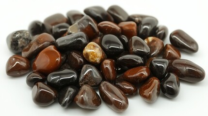 Obraz premium Collection of Polished Mahogany Obsidian and Black Obsidian Tumbled Stones