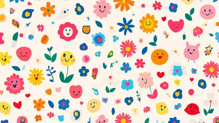 Create cheerful emoji patterns for fun designs digital workspace graphic art online vibrant theme