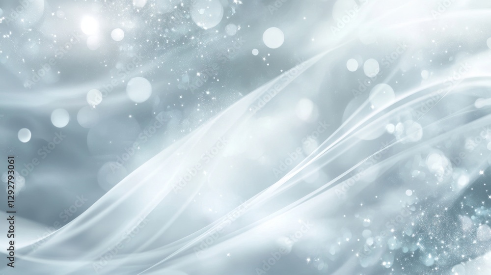 Aufkleber ethereal light movement studio abstract background soft white environment close-up view wispy light 