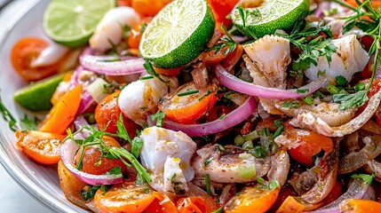 Bahamian conch salad preparation bahamas food photography tropical paradise close-up culinary delight