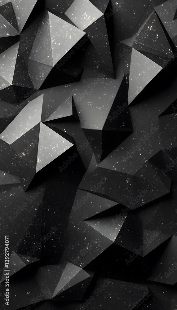 Poster geometric black forms create an abstract textured surface appearance