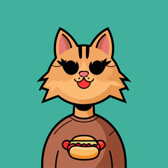 Obraz premium NFT cat logo vector design