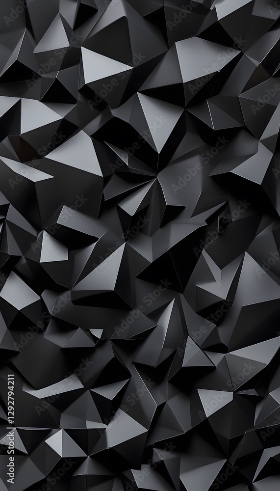 Poster abstract background features dark geometric shapes with varied illumination