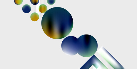 Circles and triangles modern art. Vector Illustration For Wallpaper, Banner, Background, Card, Book Illustration, landing page