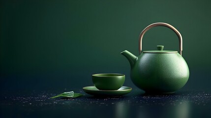 Still-life of japanese healthy green tea