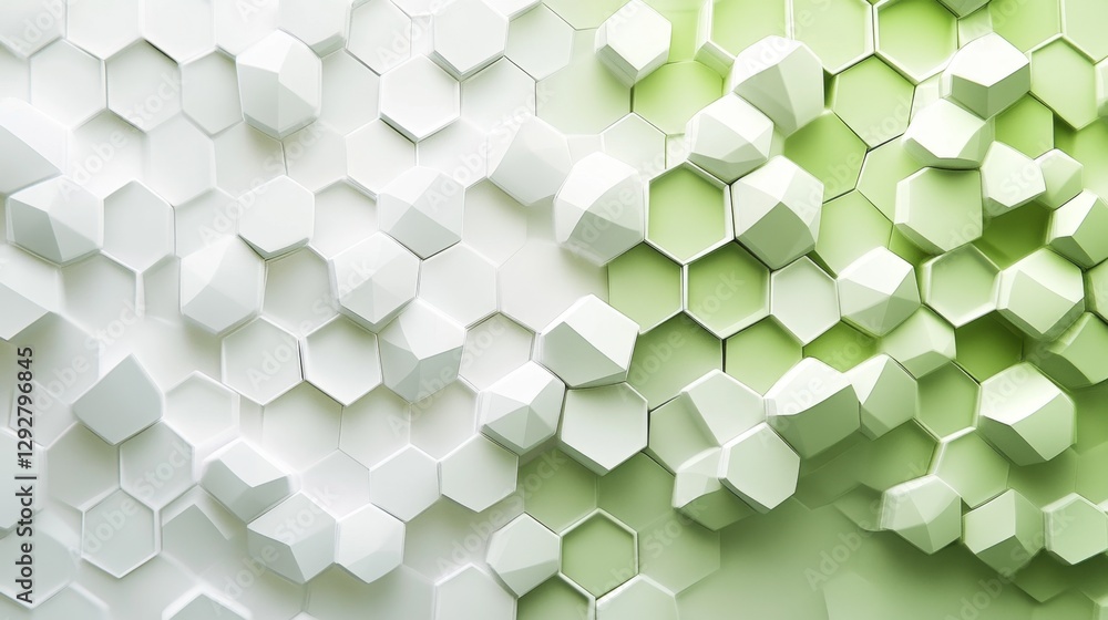 Poster gradient transition over hexagon bokeh shifting shapes abstract art digital medium creative studio a
