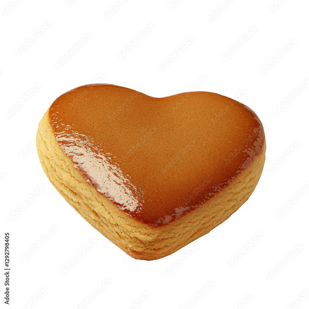 Poster heart-shaped cookie with decorative icing and sprinkles on a simple plate displayed in a cozy home s