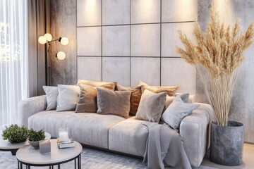 modern living room with sofa