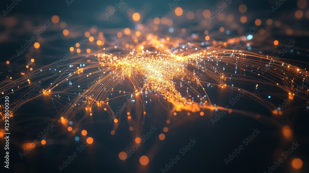 Poster visualizing logistics network integration with intelligence streamlining operations through data-dri