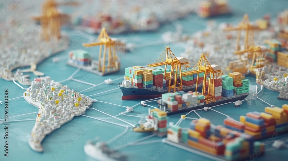 Poster integrating logistics networks visualized with intelligence in supply chain management