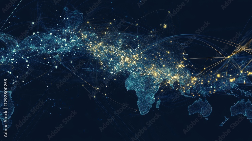Aufkleber visualizing logistics network integration with intelligence in global supply chains
