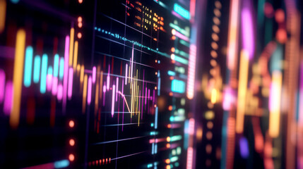 Naklejka premium Colorful digital interface visualizing data and statistics.