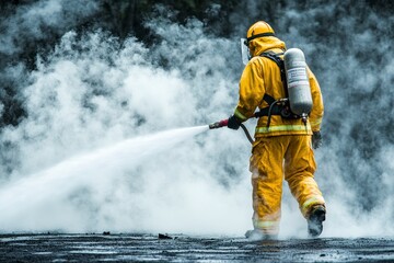 firefighters in action