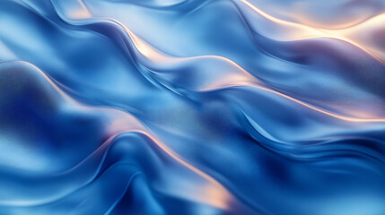 Naklejka premium Abstract blue liquid waves shimmer in a sleek background texture. A modern and flowing visual for elegant designs