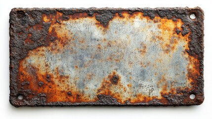Rusty Metal Plate with Weathered Surface and Corrosion Detail