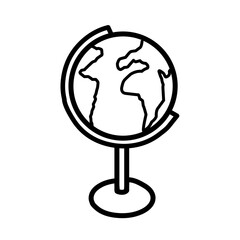 Minimalist Globe Icon, Representing the World and Globalization for Graphic Design and Education