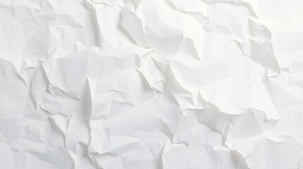Obraz premium Crumpled white paper texture, high contrast shadows, wrinkled surface, close-up detail, minimalist composition, soft lighting, abstract background, monochromatic, subtle gradient, textured canvas, cre