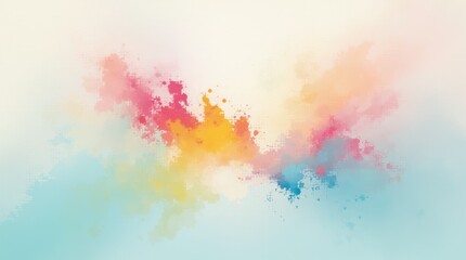 Generative AI illustration of bright abstract background with splashes of colorful paint on gradient surface 