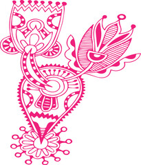 Beautiful flower art and mandala vector design