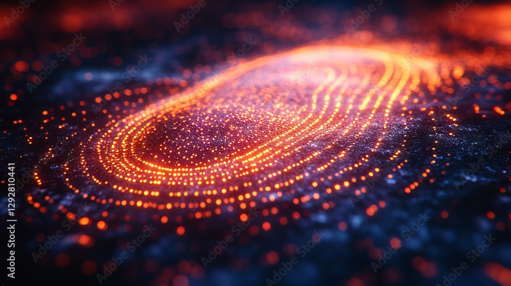 Poster futuristic 2fa authentication login with cybersecurity fingerprint, secure online connection, and pr