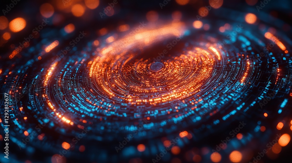 Poster futuristic 2fa authentication login with cybersecurity fingerprint, secure online connection, and pr