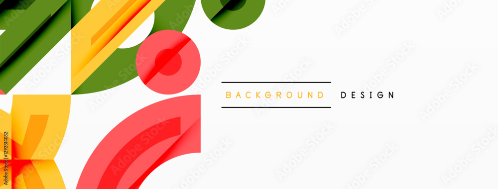 Wall mural abstract geometric background with shapes, featuring circular and rounded elements. bold contrast, s
