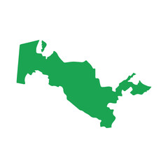 map of Uzbekistan green icon