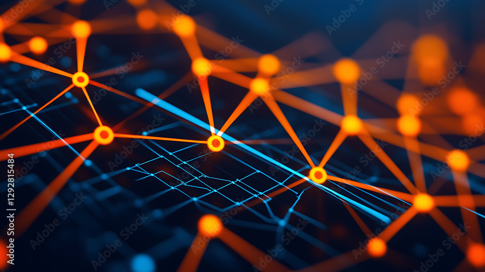 Wall mural digital interface showcasing electronic circuit design virtual space graphic visualization high-tech