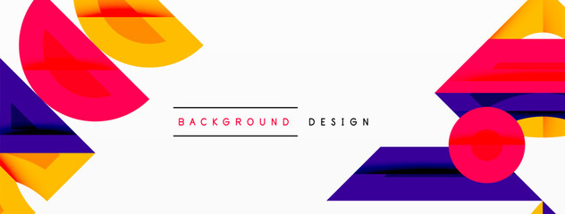 Abstract geometric background shapes forming a modern, symmetrical pattern. Bold contrast, smooth gradients, dynamic composition, futuristic style