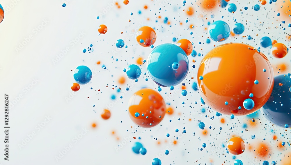 Aufkleber abstract spheres floating in space