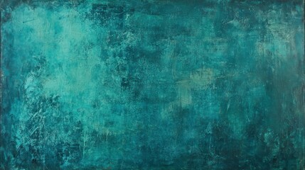 Teal background, textured with a dark green, grunge-like effect, on a blank canvas