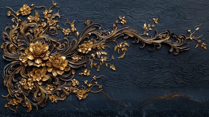 Traditional thai rad nam motif elegant floral elements in contemporary art installation