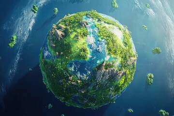 Earth, lush landscapes, space view