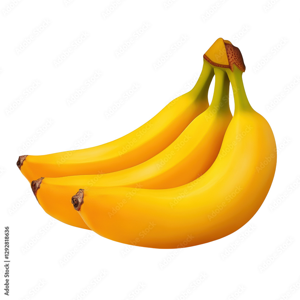 Aufkleber fresh bunch of bananas displaying their bright yellow color and natural curves in a captivating food