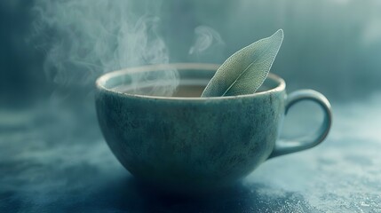 Cup of hot sage tea