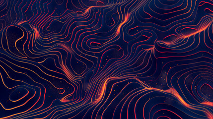 Minimalistic contour wallpaper featuring wavy, topographic lines. Stylish purple abstract background.