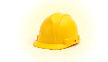 Fototapeta premium Bright Yellow Hard Hat Safety Helmet Construction Site Equipment