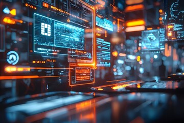 Futuristic Digital Payment System in a Cashless Smart City with Floating Holograms and Biometric