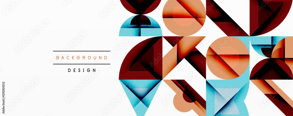 Poster Minimal geometric abstract background. Circle square and triangle design