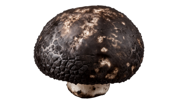 Dark Mushroom Detailed Macro Photography up art food life isolated on transparent background